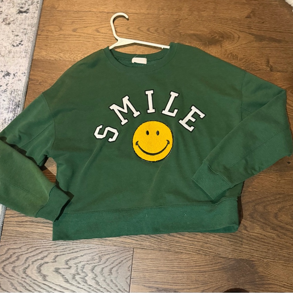 Altar'd State Green and Yellow Smile Sweater